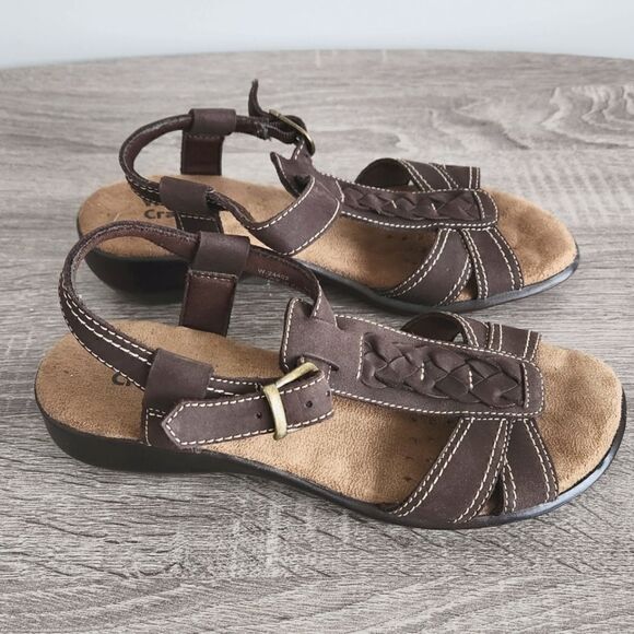 WALKING CRADLES WOMEN'S SUEDE COMFORT SANDALS SIZE 6 BROWN COLOR. - Picture 1 of 3
